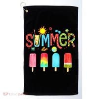 Hello Summer Vacation Ice Cream Popsicle Ice Lolly Gifts (1) Golf Towel thumb 0