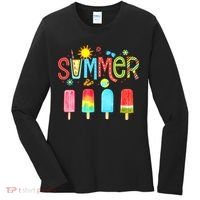 Hello Summer Vacation Ice Cream Popsicle Ice Lolly Gifts (1) Women's Long Sleeve Shirt thumb 0