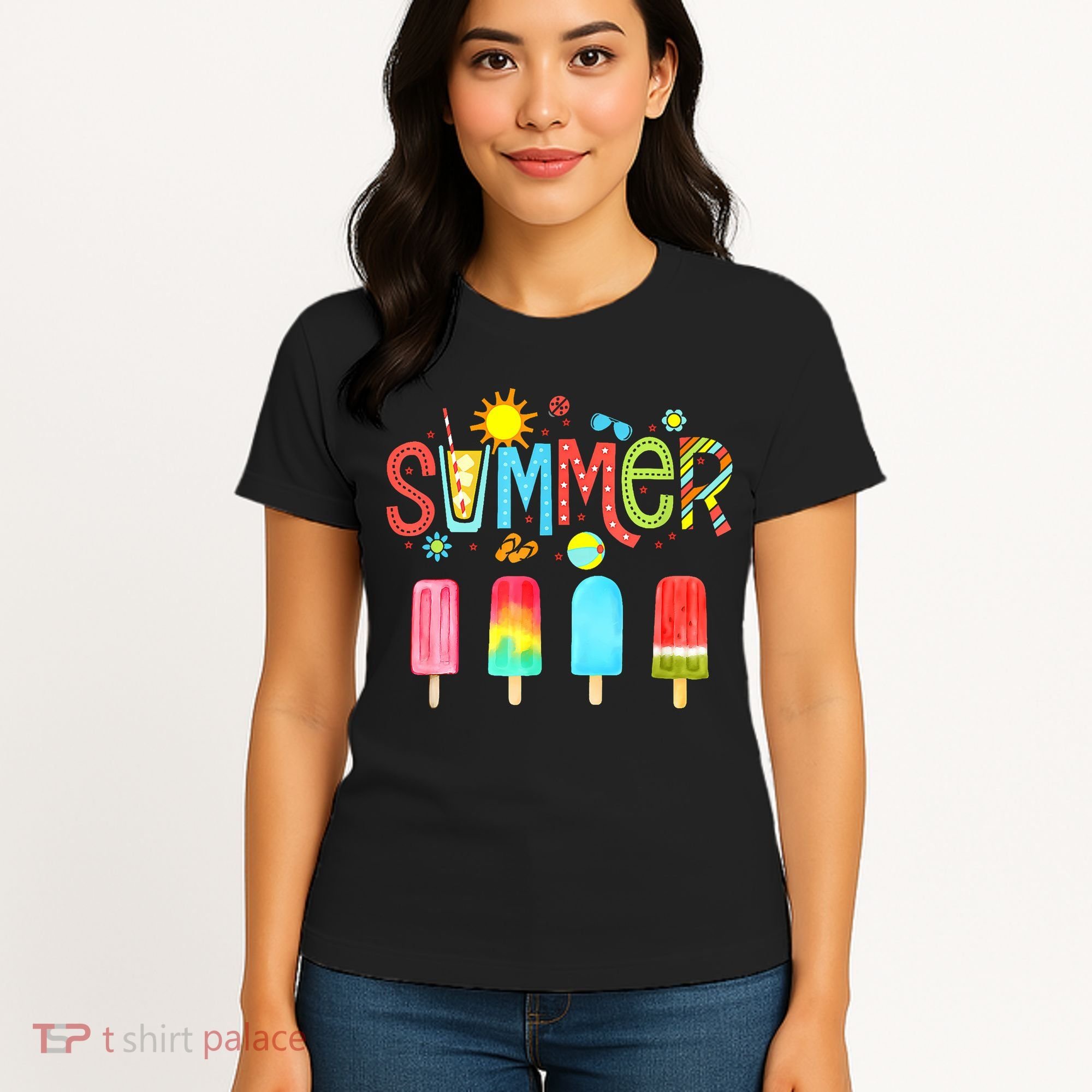 Hello Summer Vacation Ice Cream Popsicle Ice Lolly Gifts (1) Women's T-Shirt