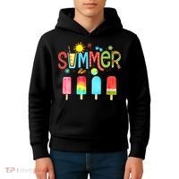 Hello Summer Vacation Ice Cream Popsicle Ice Lolly Gifts (1) Kids Hoodie thumb 4