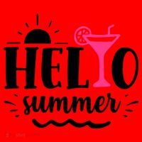 Hello Summer Vacation Fun Santa Hat thumb 1