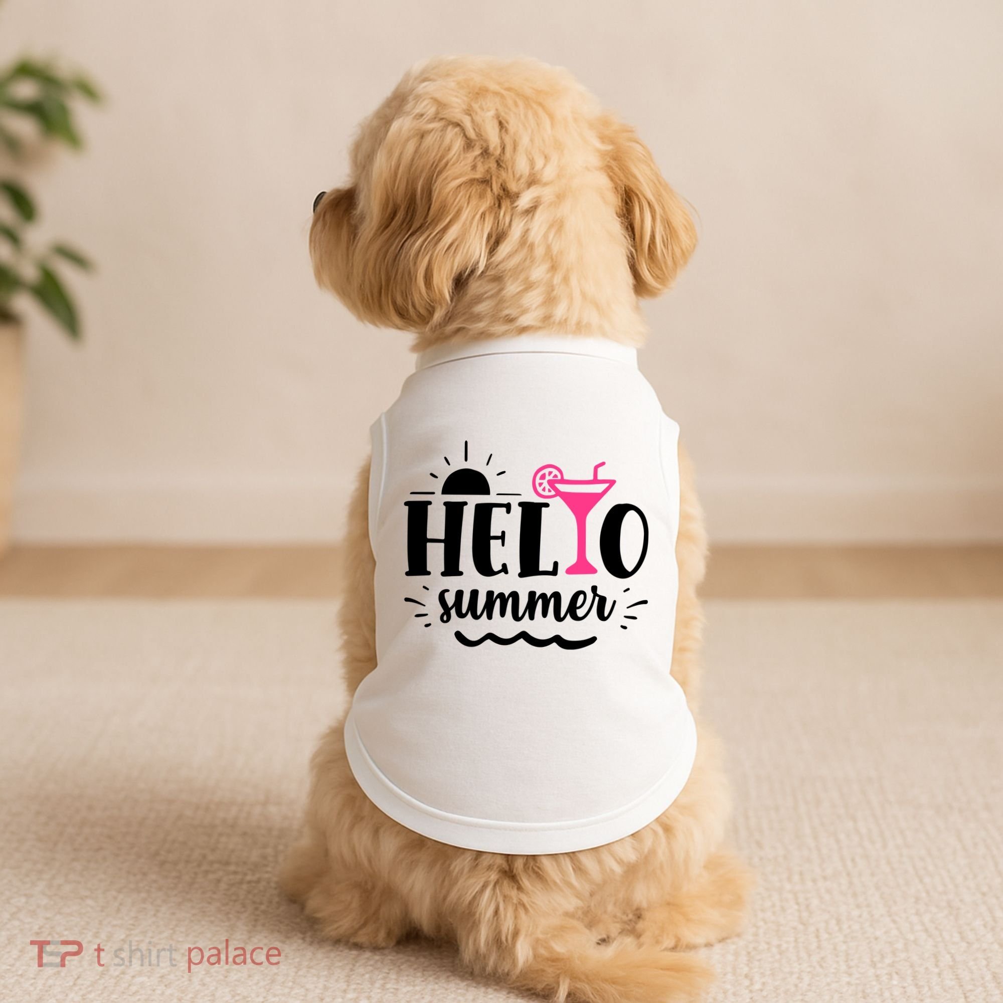 Hello Summer Vacation Fun Doggie Tank