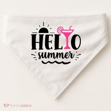Hello Summer Vacation Fun USA-Made Doggie Bandana