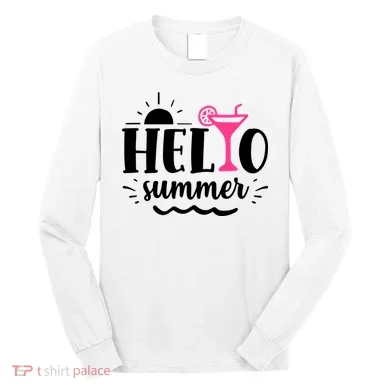 Hello Summer Vacation Fun Long Sleeve Shirt