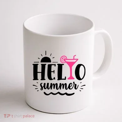 Hello Summer Vacation Fun Coffee Mug back