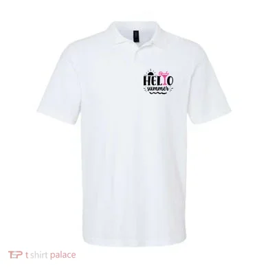 Hello Summer Vacation Fun Polo