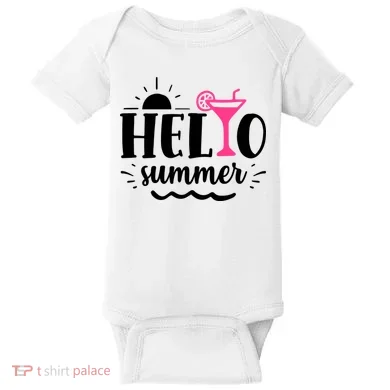 Hello Summer Vacation Fun Baby Bodysuit