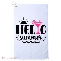 Hello Summer Vacation Fun Golf Towel thumb 0
