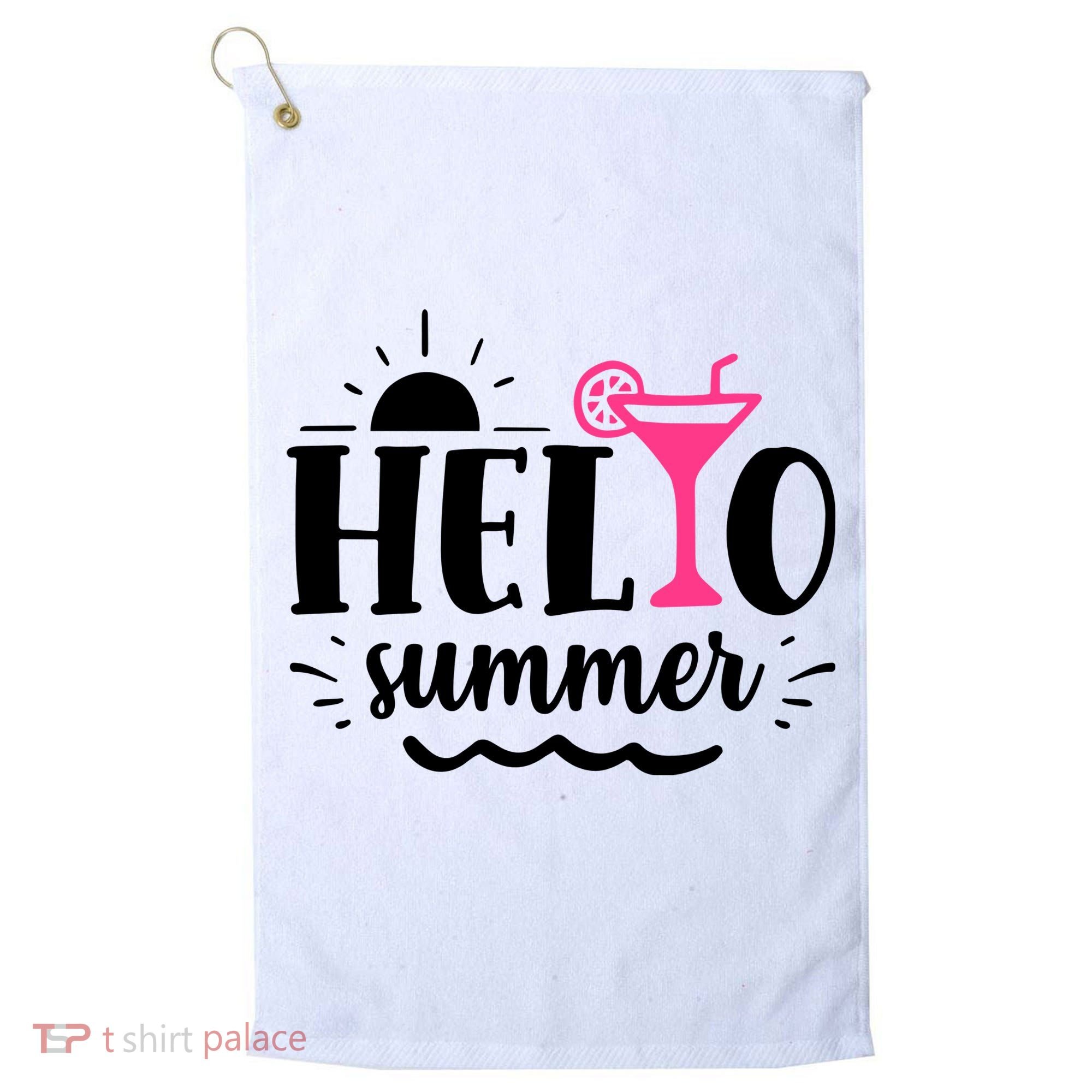Hello Summer Vacation Fun Golf Towel