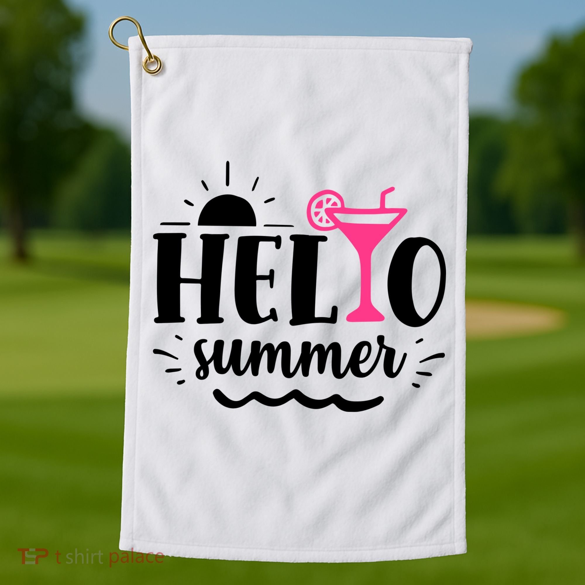 Hello Summer Vacation Fun Golf Towel
