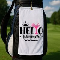 Hello Summer Vacation Fun Golf Towel thumb 2