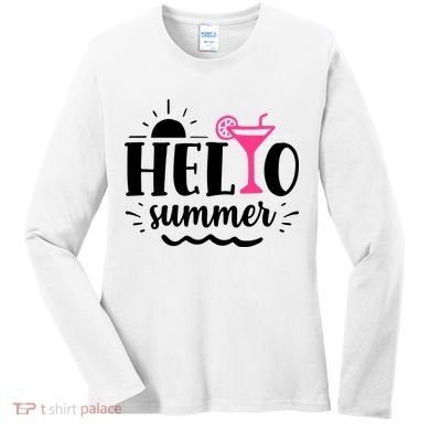 Hello Summer Vacation Fun Women's Long Sleeve Shirt