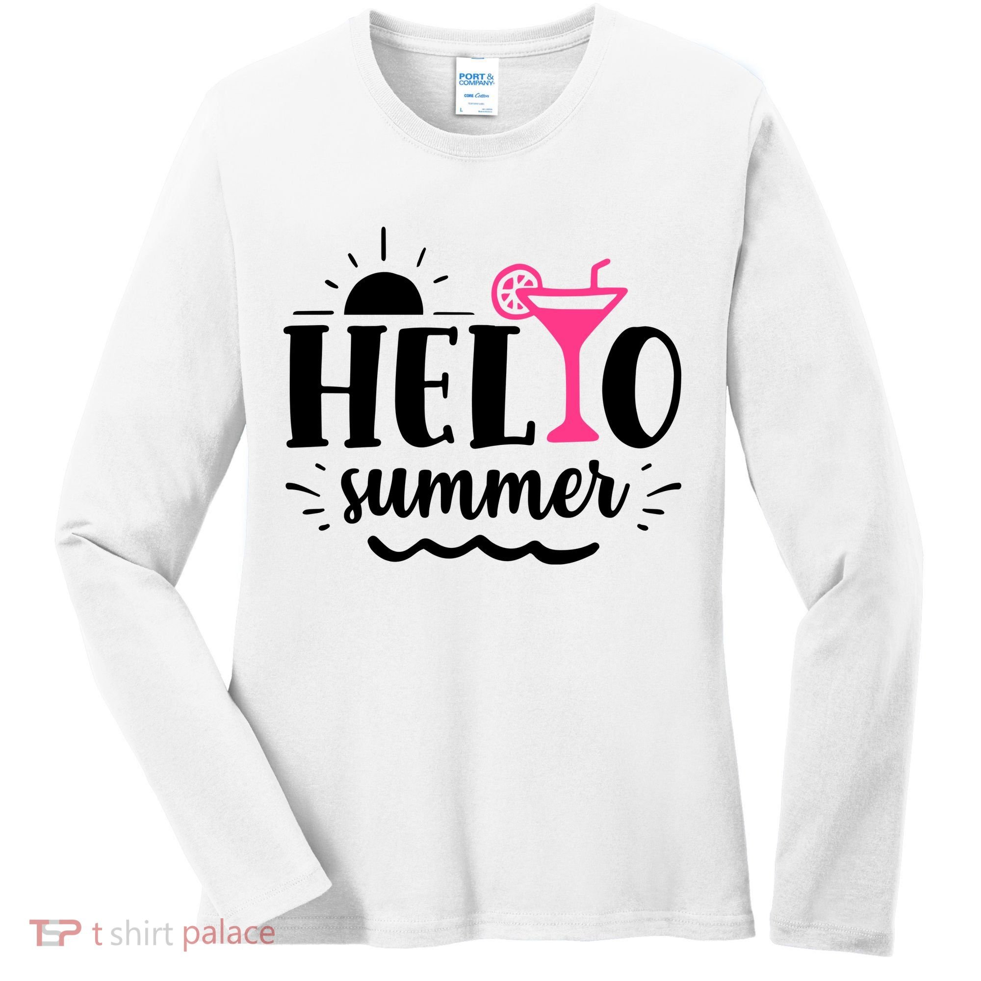 Hello Summer Vacation Fun Women's Long Sleeve Shirt