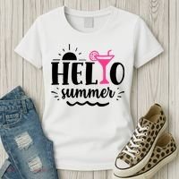 Hello Summer Vacation Fun Women's T-Shirt thumb 3