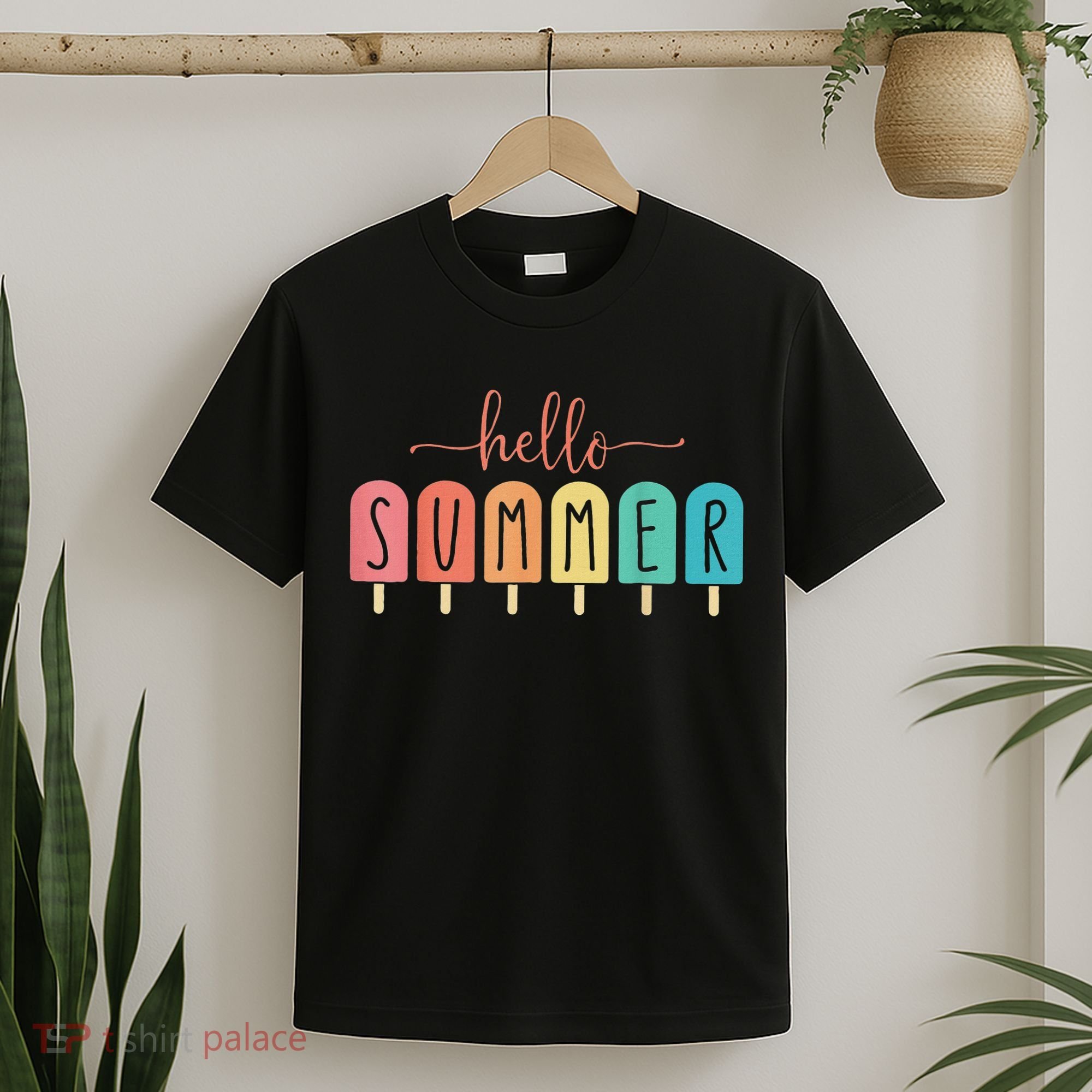 Hello Summer Vacation Ice Cream Popsicle Ice Lolly T-Shirt