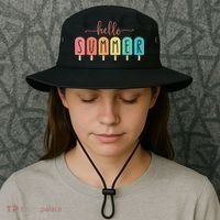 Hello Summer Vacation Ice Cream Popsicle Ice Lolly Bucket Hat thumb 3