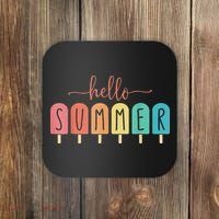 Hello Summer Vacation Ice Cream Popsicle Ice Lolly Coaster thumb 0