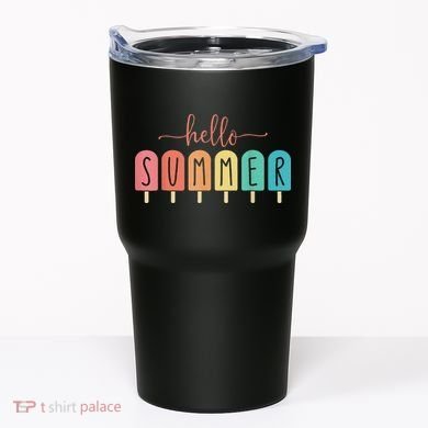 Hello Summer Vacation Ice Cream Popsicle Ice Lolly Tumbler