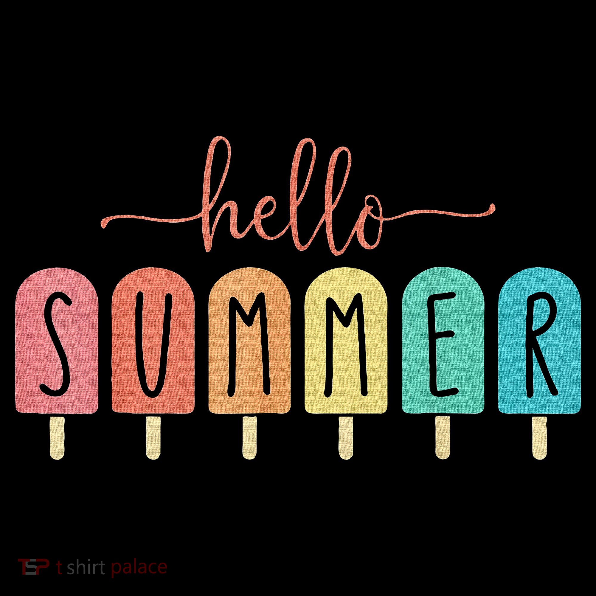 Hello Summer Vacation Ice Cream Popsicle Ice Lolly Baby Bodysuit