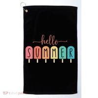 Hello Summer Vacation Ice Cream Popsicle Ice Lolly Golf Towel thumb 0