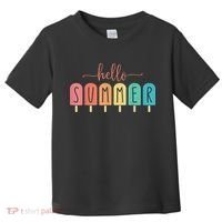 Hello Summer Vacation Ice Cream Popsicle Ice Lolly Toddler T-Shirt thumb 0
