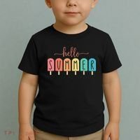 Hello Summer Vacation Ice Cream Popsicle Ice Lolly Toddler T-Shirt thumb 2