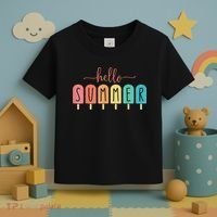 Hello Summer Vacation Ice Cream Popsicle Ice Lolly Toddler T-Shirt thumb 3