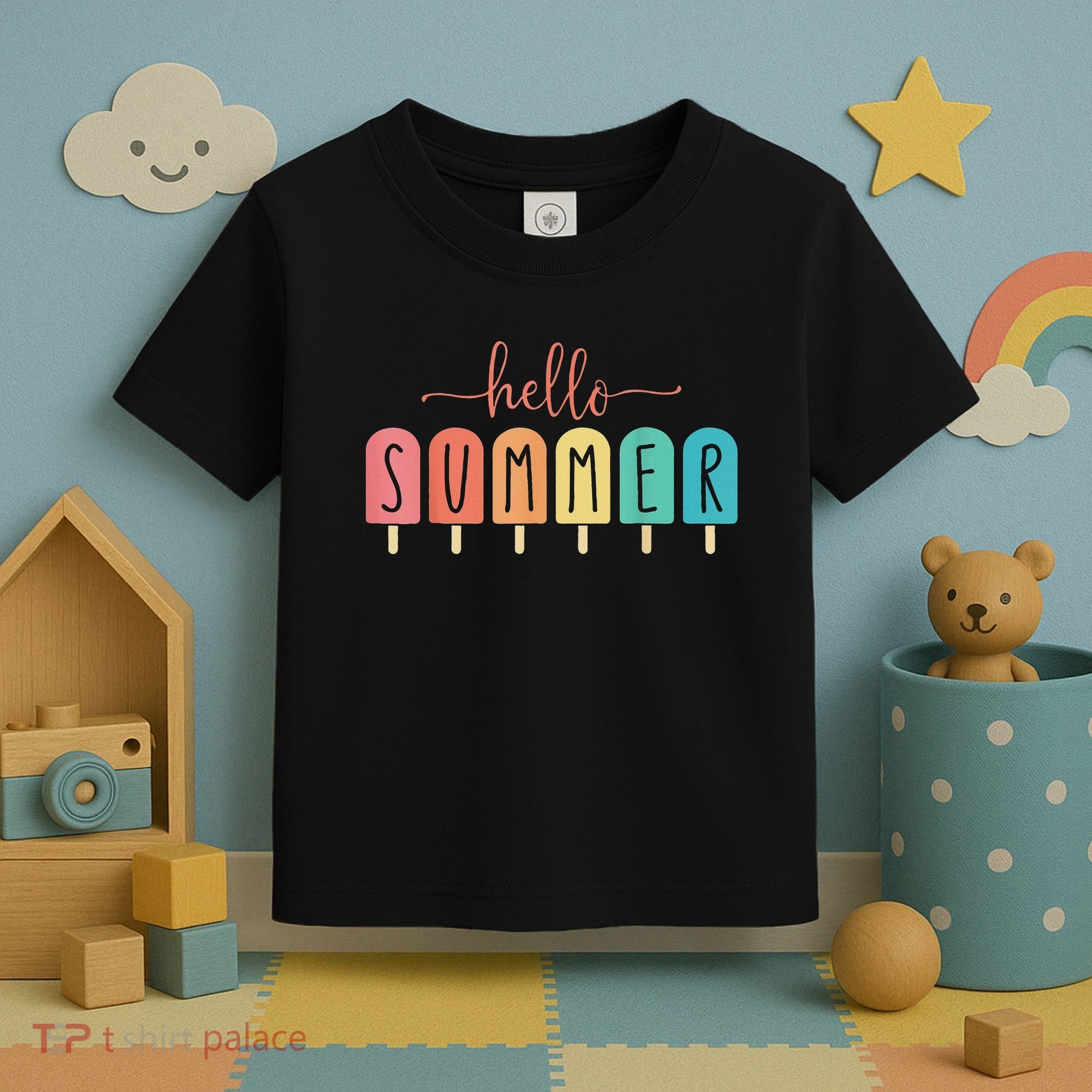 Hello Summer Vacation Ice Cream Popsicle Ice Lolly Toddler T-Shirt
