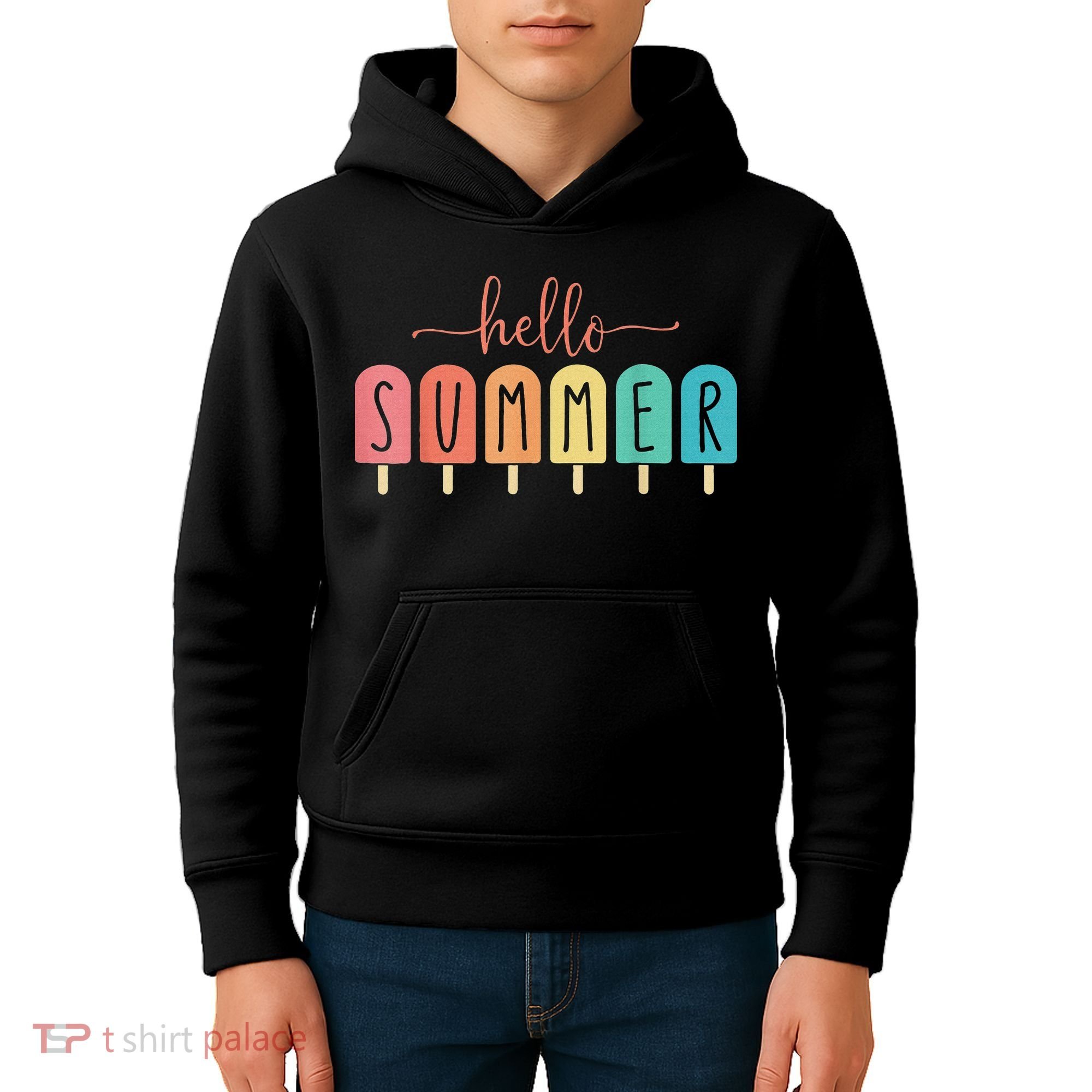 Hello Summer Vacation Ice Cream Popsicle Ice Lolly Kids Hoodie