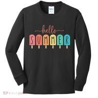 Hello Summer Vacation Ice Cream Popsicle Ice Lolly Kids Long Sleeve Shirt thumb 0