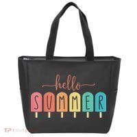 Hello Summer Vacation Ice Cream Popsicle Ice Lolly Tote Bag thumb 0