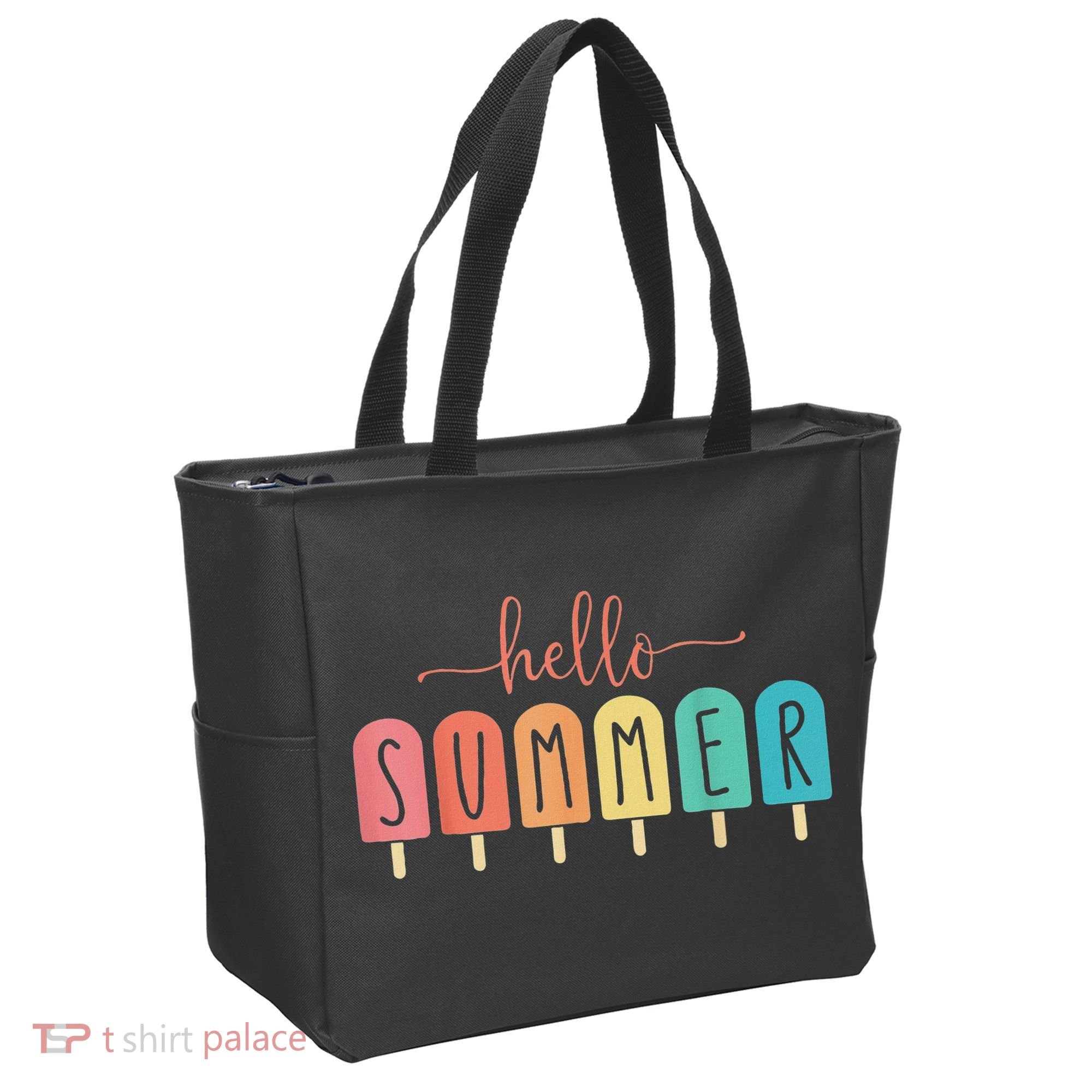Hello Summer Vacation Ice Cream Popsicle Ice Lolly Tote Bag