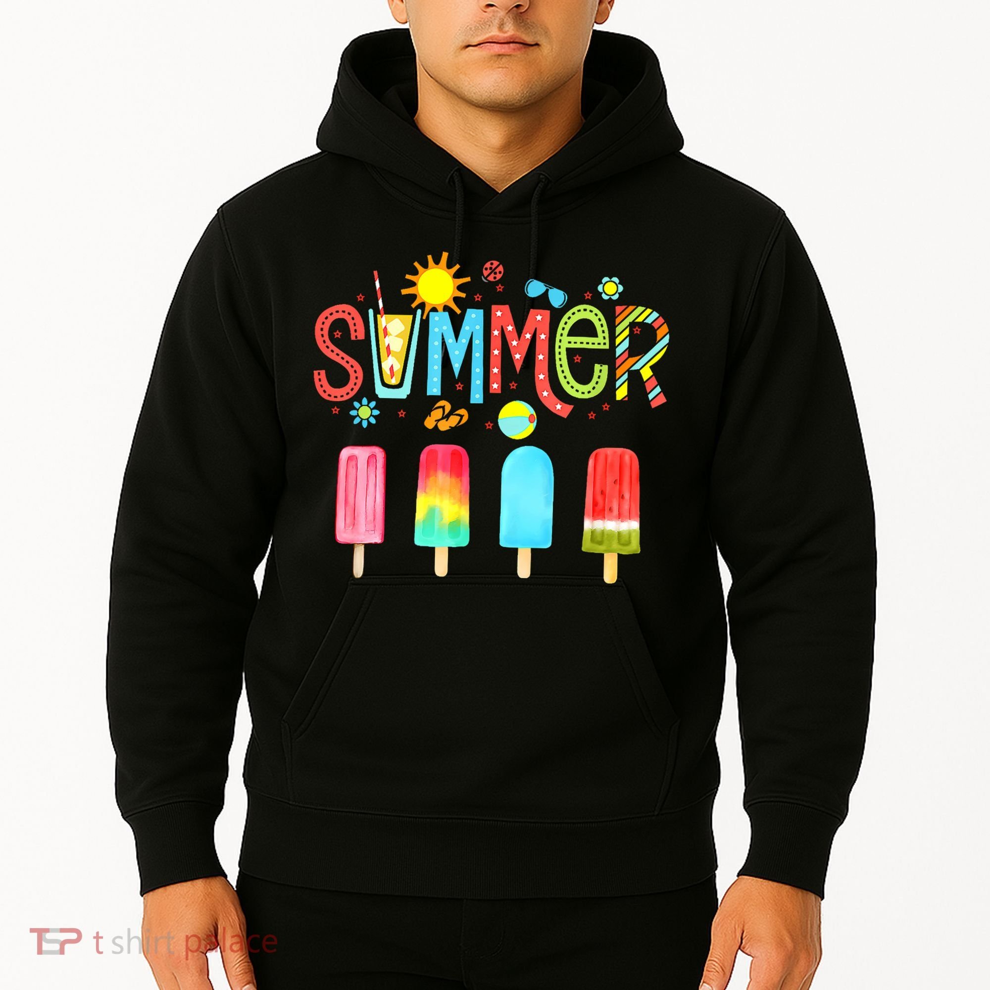 Hello Summer Vacation Ice Cream Popsicle Ice Lolly Gifts Hoodie