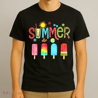 Hello Summer Vacation Ice Cream Popsicle Ice Lolly Gifts T-Shirt thumb 3