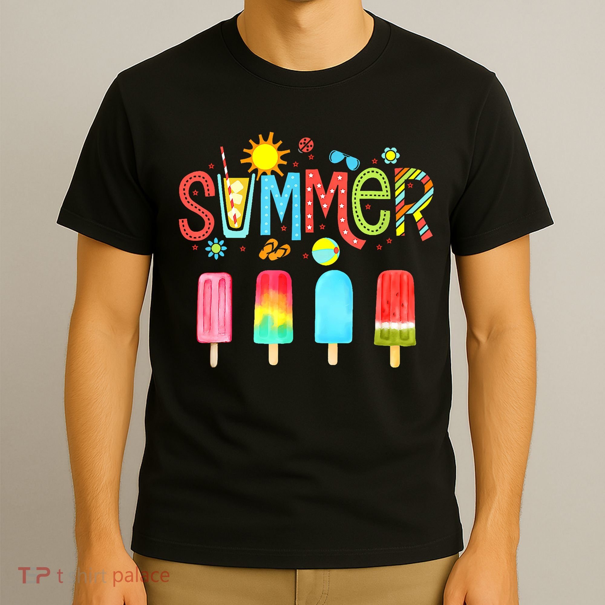 Hello Summer Vacation Ice Cream Popsicle Ice Lolly Gifts T-Shirt