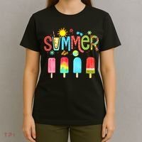 Hello Summer Vacation Ice Cream Popsicle Ice Lolly Gifts T-Shirt thumb 4
