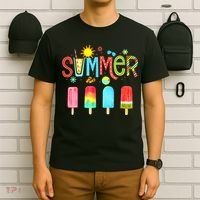 Hello Summer Vacation Ice Cream Popsicle Ice Lolly Gifts T-Shirt thumb 6