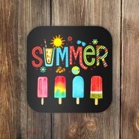Hello Summer Vacation Ice Cream Popsicle Ice Lolly Gifts Coaster thumb 0