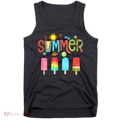 Hello Summer Vacation Ice Cream Popsicle Ice Lolly Gifts Tank Top