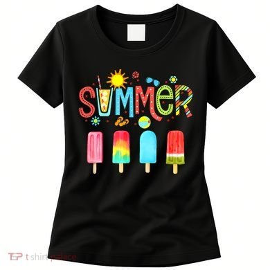 Hello Summer Vacation Ice Cream Popsicle Ice Lolly Gifts Women's T-Shirt