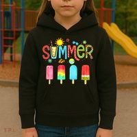 Hello Summer Vacation Ice Cream Popsicle Ice Lolly Gifts Kids Hoodie thumb 3
