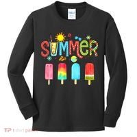 Hello Summer Vacation Ice Cream Popsicle Ice Lolly Gifts Kids Long Sleeve Shirt thumb 0
