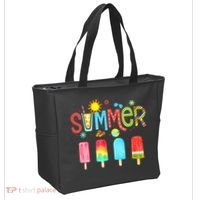Hello Summer Vacation Ice Cream Popsicle Ice Lolly Gifts Tote Bag thumb 2