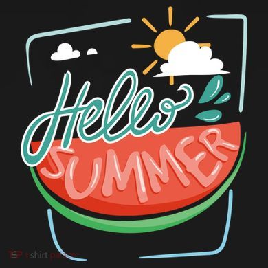Hello Summer Watermelon Sunshine Flat Bill Trucker Hat