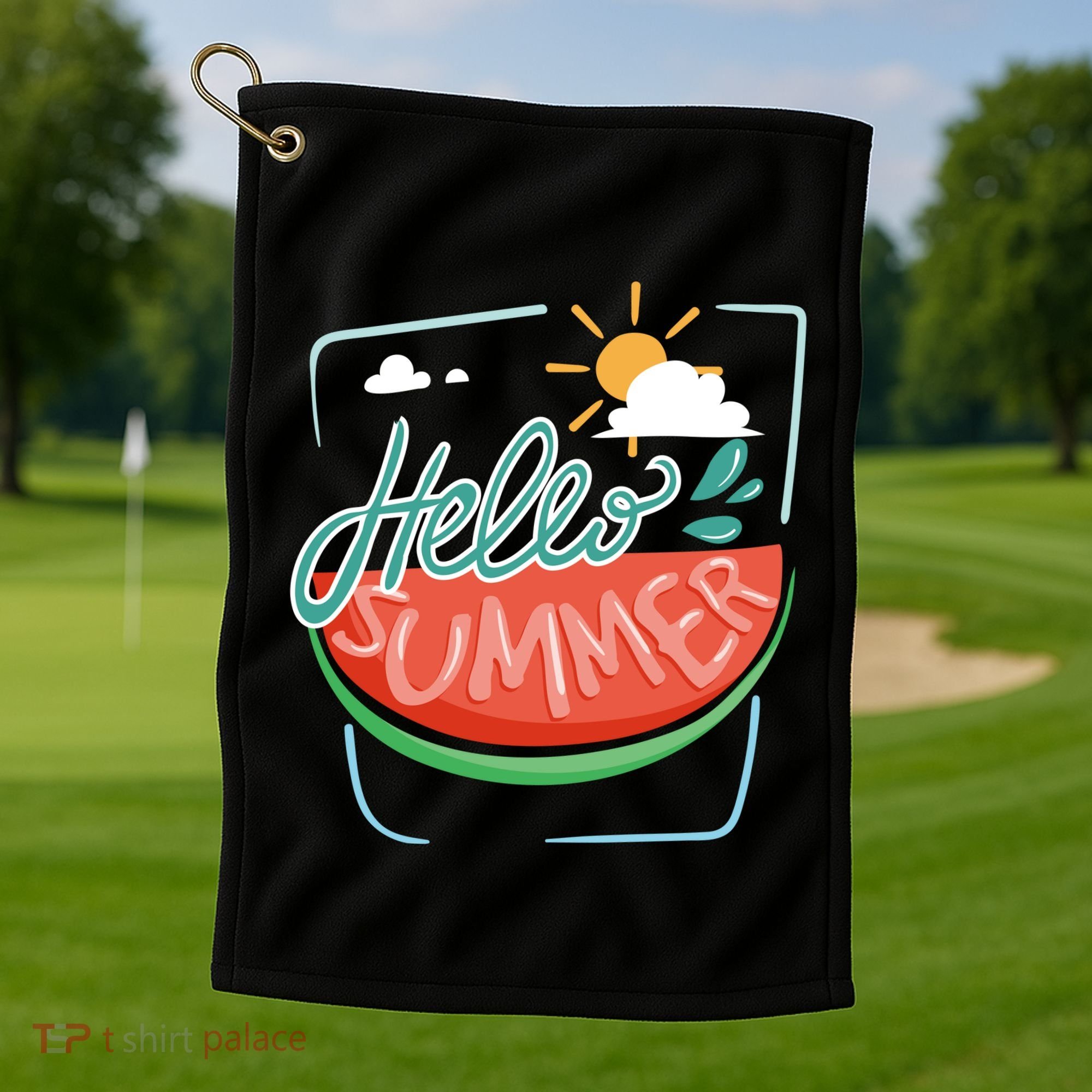 Hello Summer Watermelon Sunshine Golf Towel