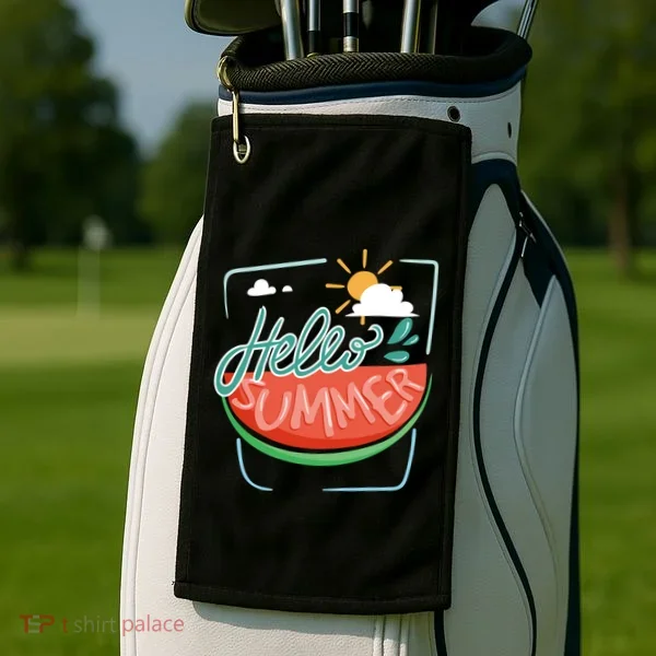 Hello Summer Watermelon Sunshine Golf Towel
