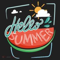 Hello Summer Watermelon Sunshine Golf Towel thumb 3