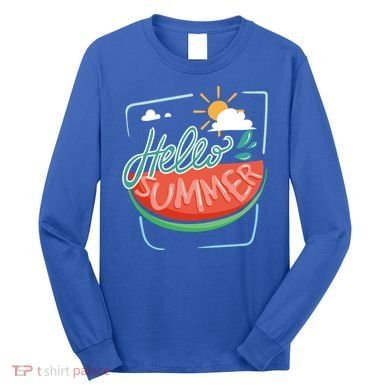 Hello Summer Watermelon Sunshine Long Sleeve Shirt