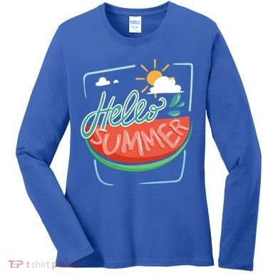 Hello Summer Watermelon Sunshine Women's Long Sleeve Shirt