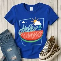 Hello Summer Watermelon Sunshine Women's T-Shirt thumb 3